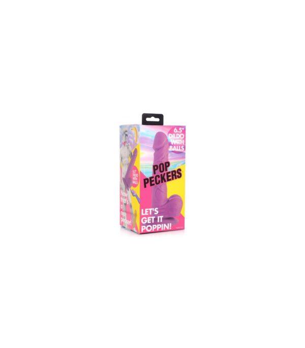 DILDO REALÍSTICO C/ TESTÍCULOS 16'5 CM MORADO-XR - POP PECKERS (Saint Sual) EAN: 848518044761 - Imagen 5