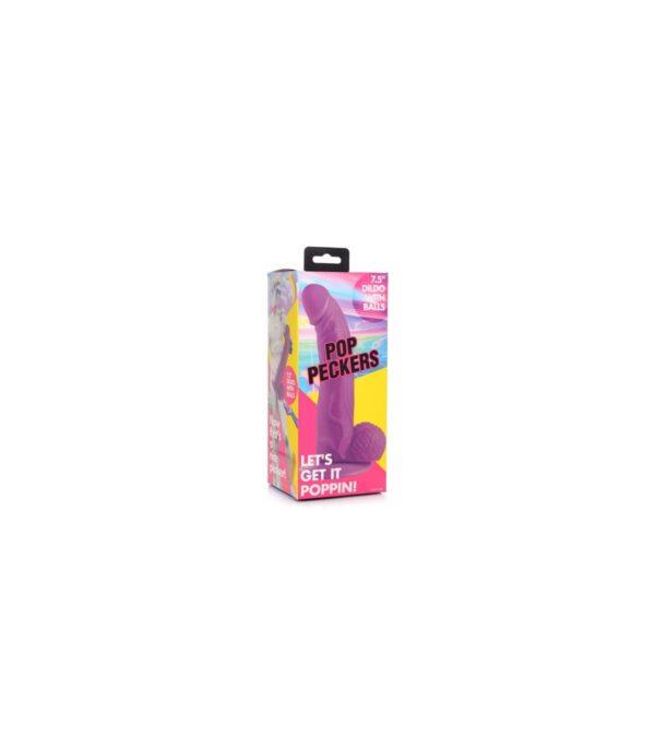 DILDO REALÍSTICO C/ TESTÍCULOS 19 CM MORADO-XR - POP PECKERS (Saint Sual) EAN: 848518044808 - Imagen 6