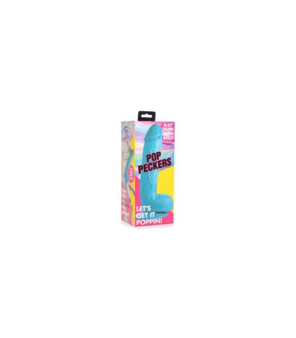 DILDO REALÍSTICO C/ TESTÍCULOS 21 CM AZUL-XR - POP PECKERS (Saint Sual) EAN: 848518044815 - Imagen 5