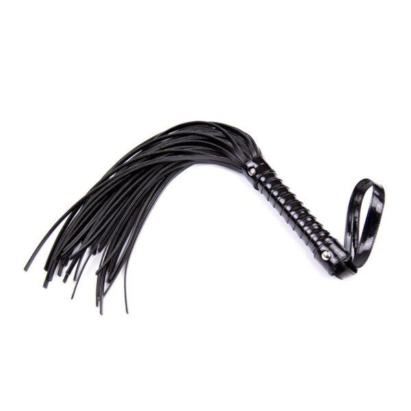 Flogger con Mango Brillante 44 cm Negro-LATETOBED BDSM LINE (LoveCherry) EAN: 8436583794432 - Imagen 3