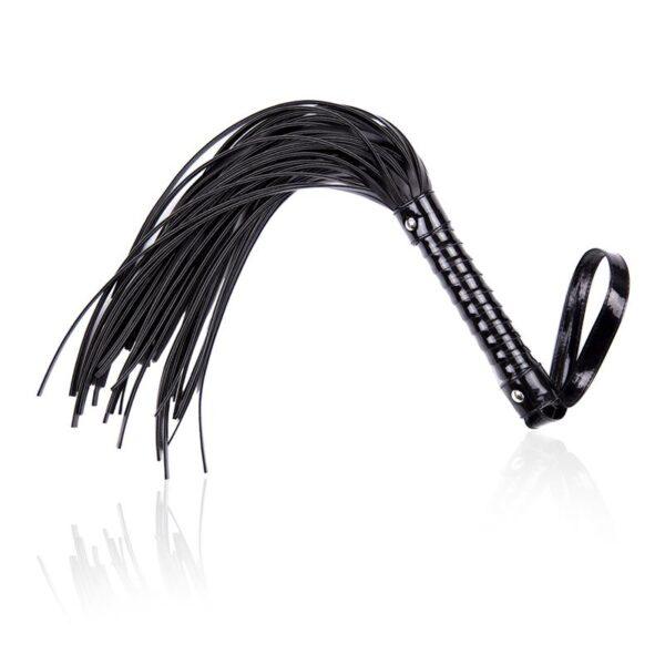 Flogger con Mango Brillante 44 cm Negro-LATETOBED BDSM LINE (LoveCherry) EAN: 8436583794432