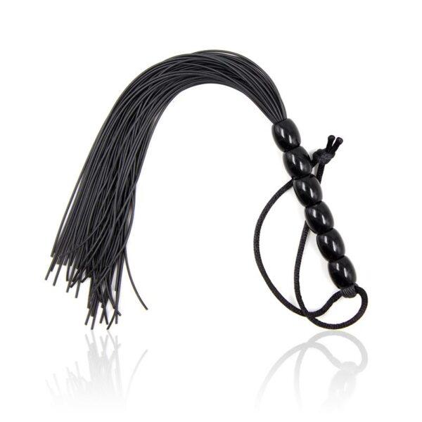 Flogger de Silicona con Mango con 6 Bolas 26 cm Negro-LATETOBED BDSM LINE (LoveCherry) EAN: 8436583793473