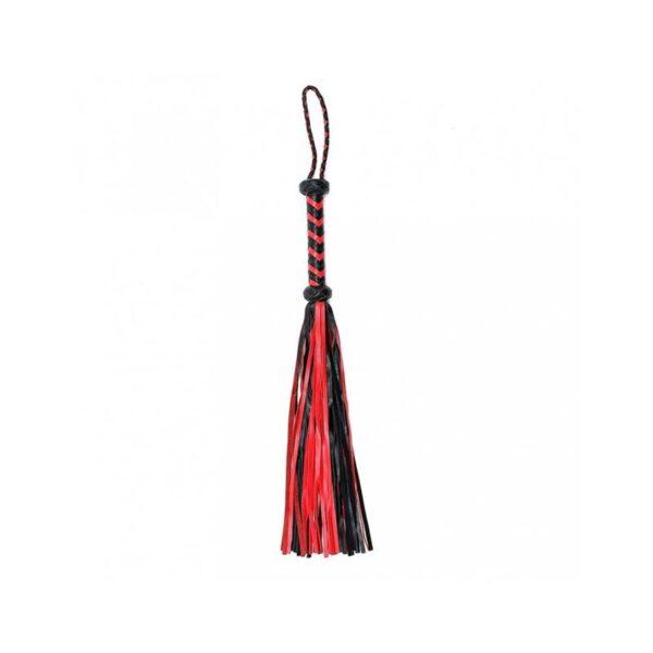 Flogger Trenzado Cuero Negro Rojo-BONDAGE PLAY (LoveCherry) EAN: 8718924237328 - Imagen 2