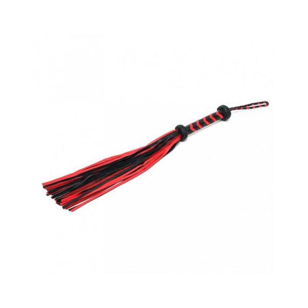 Flogger Trenzado Cuero Negro Rojo-BONDAGE PLAY (LoveCherry) EAN: 8718924237328 - Imagen 3