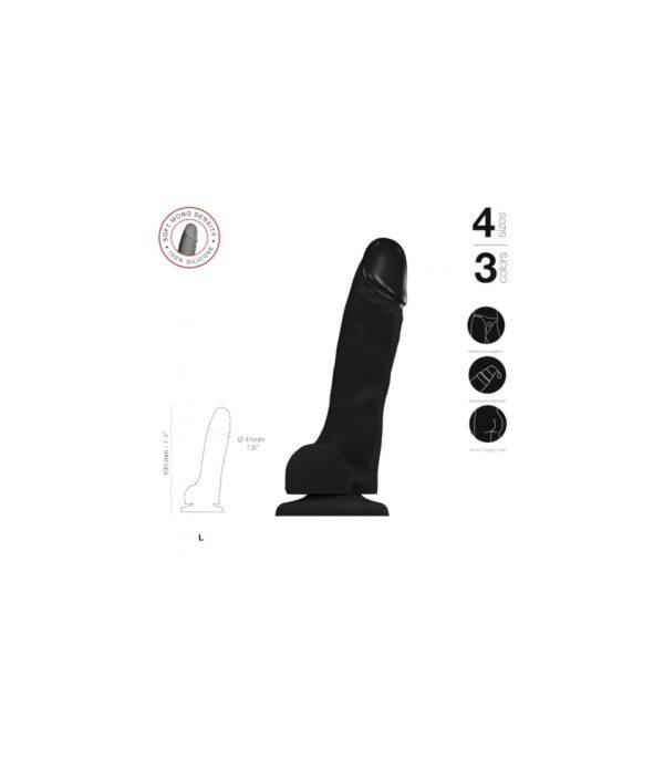 PENE REALÍSTICO SILICONA SUAVE NEGRO L-STRAP-ON-ME (Saint Sual) EAN: 3700436015834 - Imagen 4