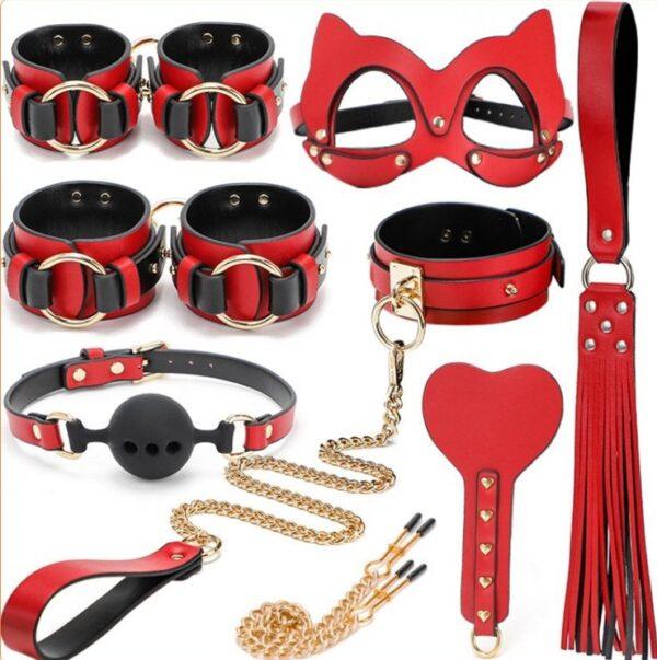 Set de lujo BDSM Negro-Rojo 8 Piezas-KinkHarness (Fun Distri) EAN: 3662811173044 - Imagen 3
