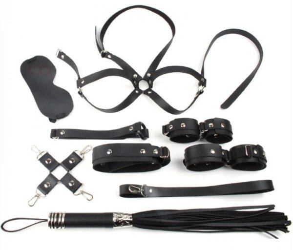 Juego de bondage SM Obedience 10 piezas Negro-KINKHARNESS (Fun Distri) EAN: 3662811260461