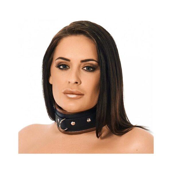 Collar Ancho Cuero Negro y Marrón-BONDAGE PLAY (LoveCherry) EAN: 8718924237038