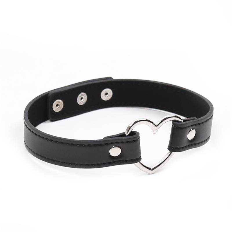 Collar con Aro en Forma de Corazón Ajustable 41,5 cm Negro-LATETOBED BDSM LINE (LoveCherry) EAN: 8436583794715.0 - Imagen 2