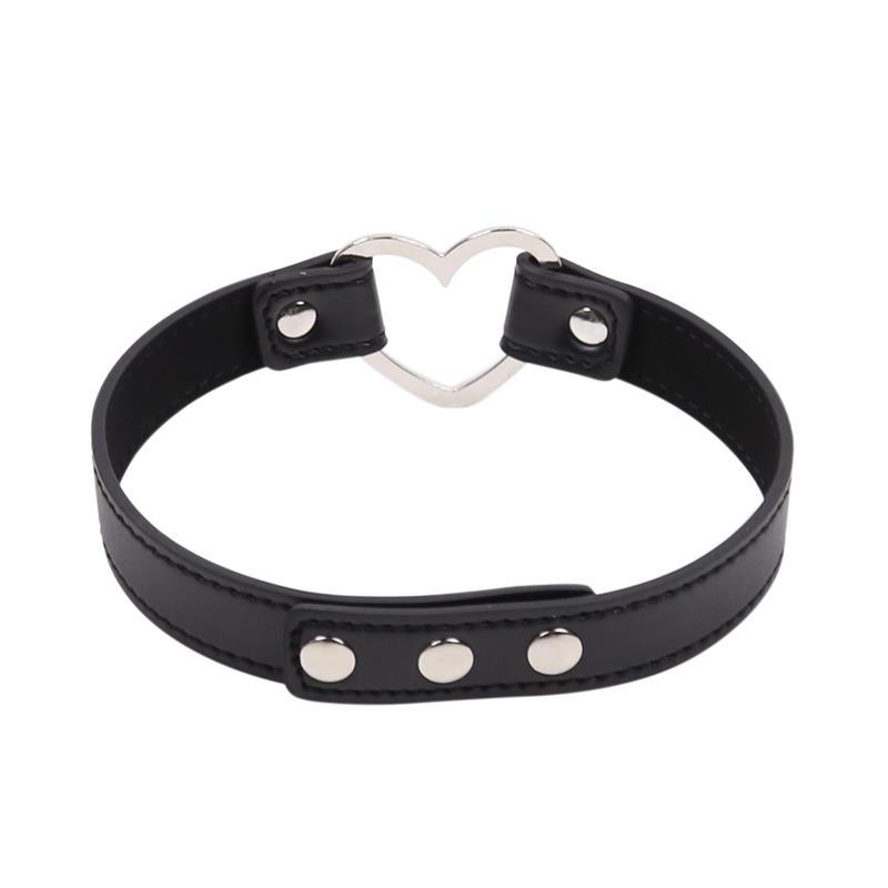 Collar con Aro en Forma de Corazón Ajustable 41,5 cm Negro-LATETOBED BDSM LINE (LoveCherry) EAN: 8436583794715.0 - Imagen 3