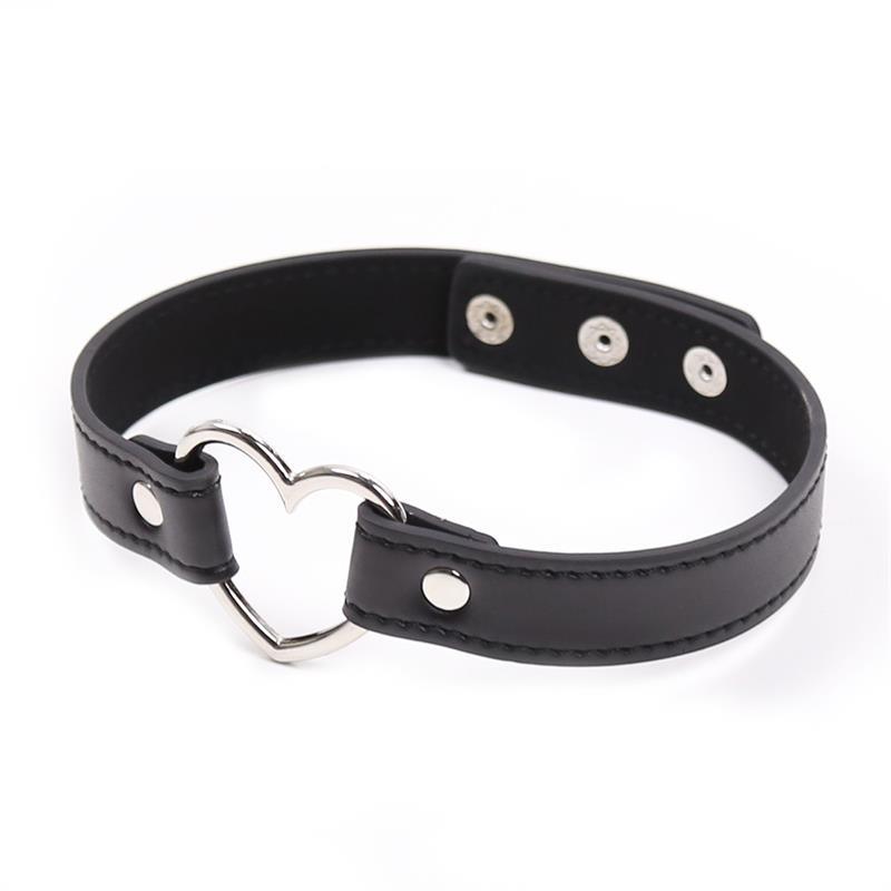 Collar con Aro en Forma de Corazón Ajustable 41,5 cm Negro-LATETOBED BDSM LINE (LoveCherry) EAN: 8436583794715.0 - Imagen 4