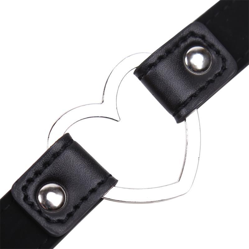Collar con Aro en Forma de Corazón Ajustable 41,5 cm Negro-LATETOBED BDSM LINE (LoveCherry) EAN: 8436583794715.0 - Imagen 6