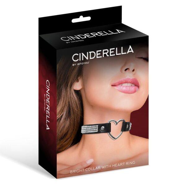 Collar con Corazón y Pedrería Estilo Choker Cuero Vegano Talla Única-CINDERELLA (LoveCherry) EAN: 8436583799079 - Imagen 2