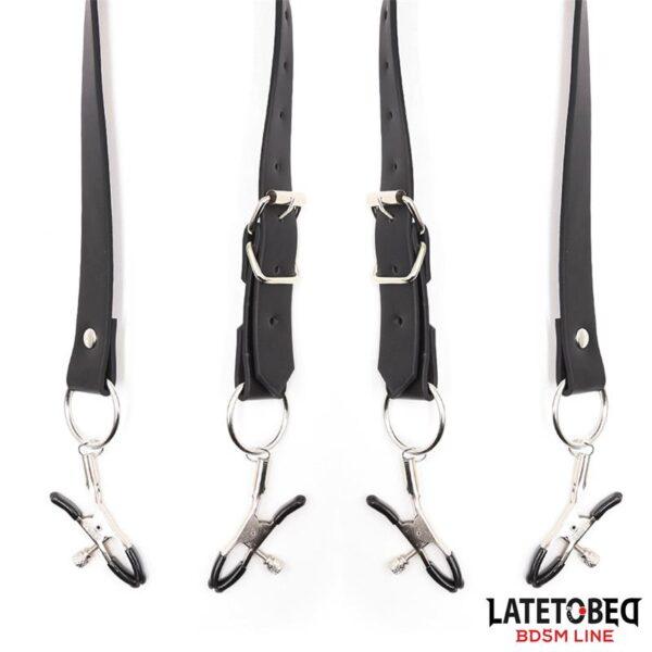 Correas de Bondage para Piernas con Pinzas para Clítoris-LATETOBED BDSM LINE (LoveCherry) EAN: 8436615001484 - Imagen 7