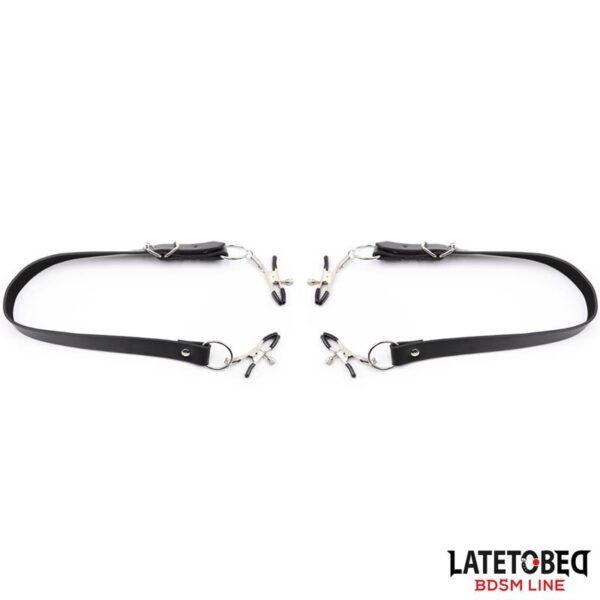Correas de Bondage para Piernas con Pinzas para Clítoris-LATETOBED BDSM LINE (LoveCherry) EAN: 8436615001484