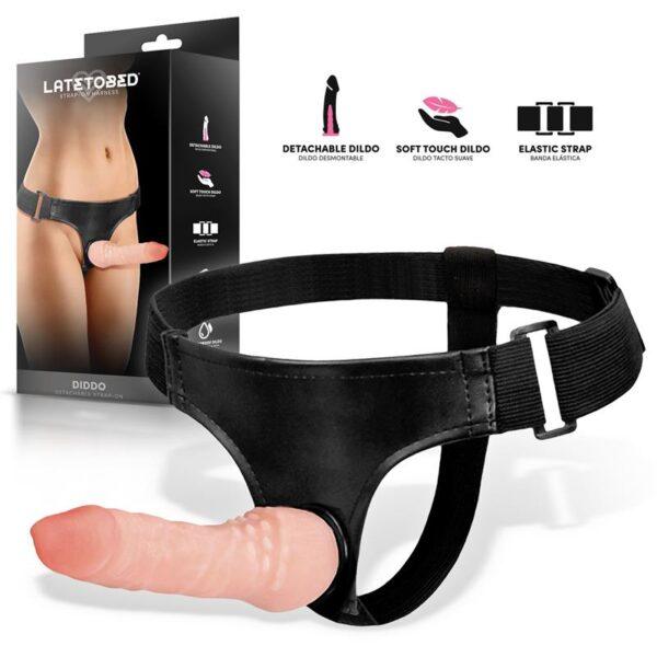 Diddo Arnés con Dildo Desmontable-HARNESS COLLECTION LATETOBED (LoveCherry) EAN: 8436583797396