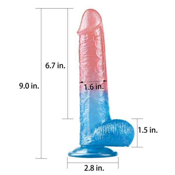Dildo Dazzle Studsv 9 Rosa y Azul-LOVETOY (LoveCherry) EAN: 6970260908061 - Imagen 2