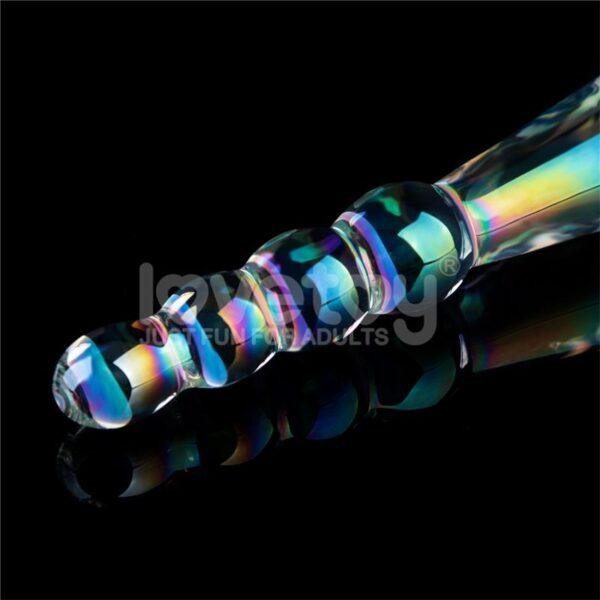 Dildo de Cristal que Brilla en la Oscuridad Twilight Gleam Rising Ripples-LOVETOY (LoveCherry) EAN: 6942063400738 - Imagen 4