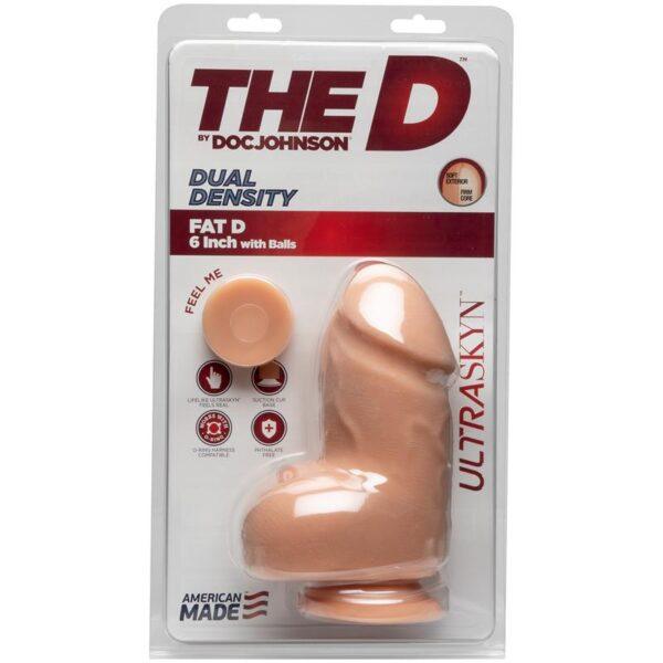 Dildo Dual Density Fat D con Testículos 6 Ultraskyn Vainilla-THE D BY DOC JOHNSON (LoveCherry) EAN: 782421073077 - Imagen 2