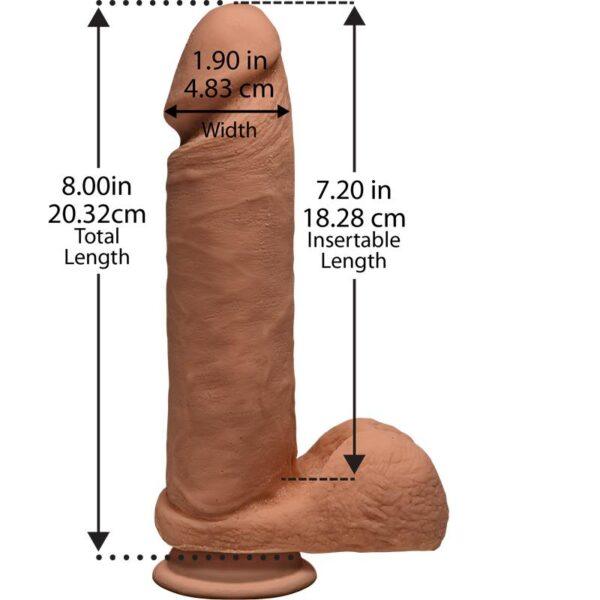 Dildo Dual Density Perfect D y Testículos 8 Caramelo-THE D BY DOC JOHNSON (LoveCherry) EAN: 782421058937 - Imagen 2