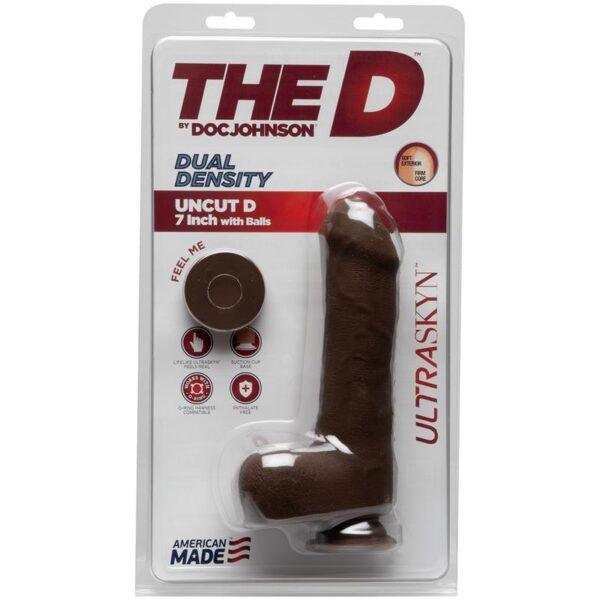 Dildo Dual Density Uncut D con Testículos 7 Ultraskyn Chocolate-THE D BY DOC JOHNSON (LoveCherry) EAN: 782421072872 - Imagen 2