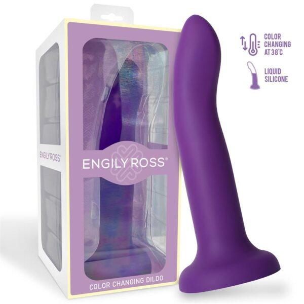 Dildo que Cambia de Color Púpura a Rosa Talla L 21 cm-DILDOX BY ENGILY ROSS (LoveCherry) EAN: 8436615002290