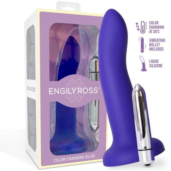 Dildo que Cambia de Color Púrpura a Rosa Talla S 14 cm-DILDOX BY ENGILY ROSS (LoveCherry) EAN: 8436615002191