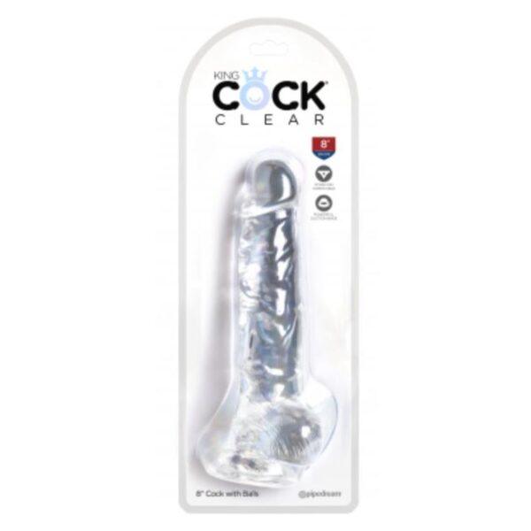 Dildo Realista con Testiculos 8 Transparente-KING COCK (LoveCherry) EAN: 603912758863