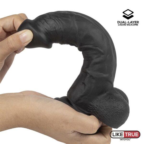 Dildo Realista Silicona Líquida Dual Layer 8 Negra-LIKETRUE (LoveCherry) EAN: 8436615004584 - Imagen 5