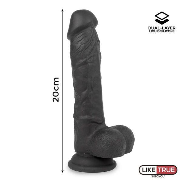 Dildo Realista Silicona Líquida Dual Layer 8 Negra-LIKETRUE (LoveCherry) EAN: 8436615004584 - Imagen 8