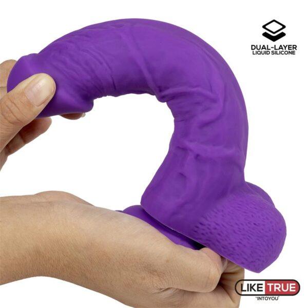 Dildo Realista Silicona Líquida Dual Layer 8 Púrpura-LIKETRUE (LoveCherry) EAN: 8436615004607 - Imagen 5