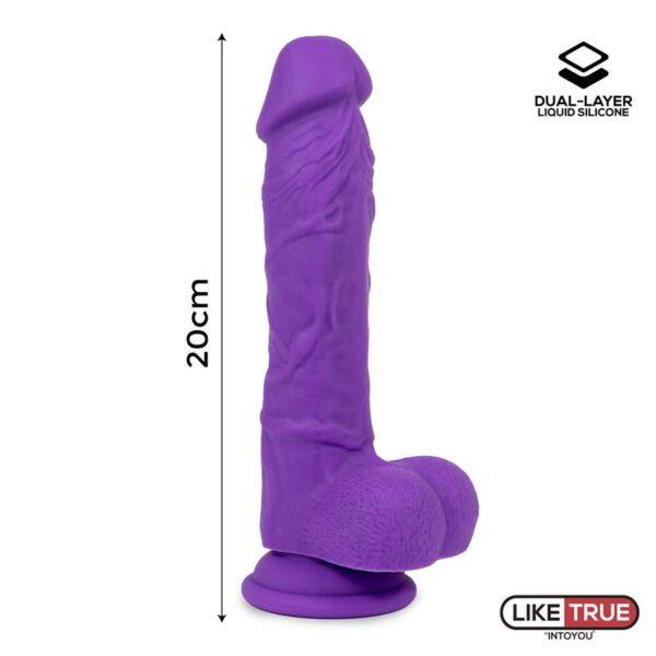 Dildo Realista Silicona Líquida Dual Layer 8 Púrpura-LIKETRUE (LoveCherry) EAN: 8436615004607 - Imagen 8