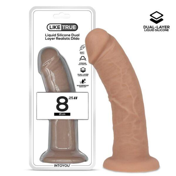 Dildo Realista Silicona Líquida Dual Layer 8.25-LIKETRUE (LoveCherry) EAN: 8436615004560