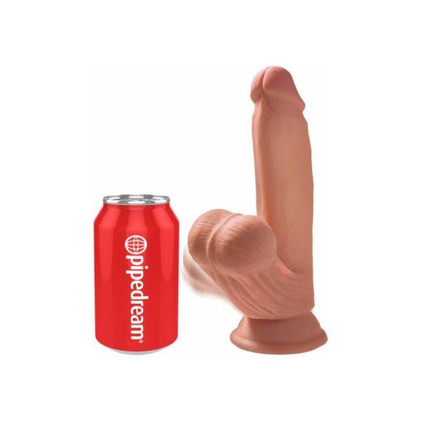 Dildo Triple Densidad Testículos Oscilantes 7 Caramelo-KING COCK (LoveCherry) EAN: 603912770551 - Imagen 2