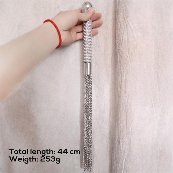 Flogger de Cadenas con Mango con Brillantes-LATETOBED BDSM LINE (LoveCherry) EAN: 8436615000456 - Imagen 7