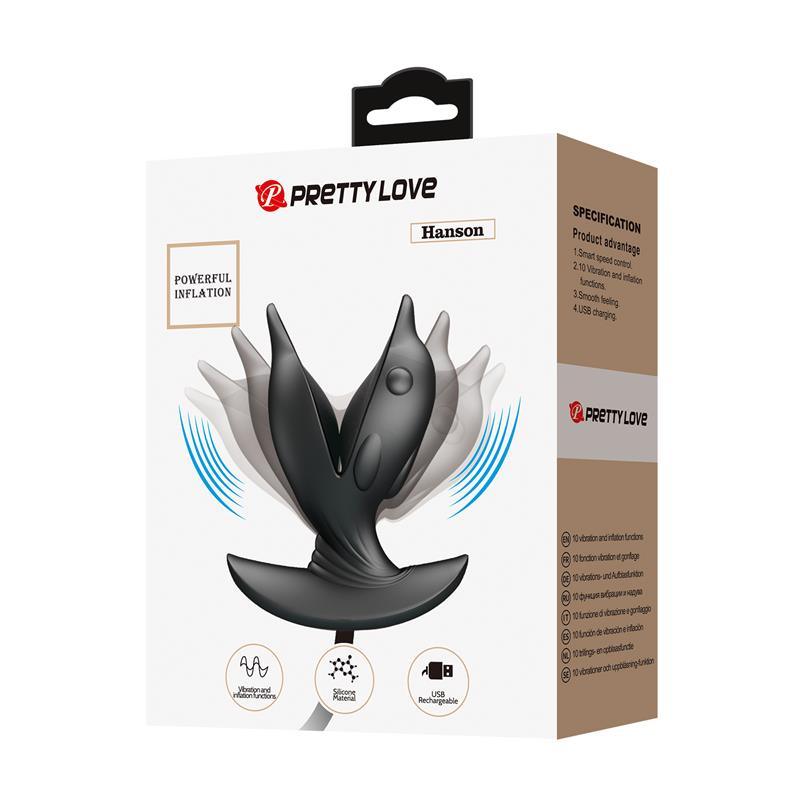 Hanson Plug Anal Inflable con Vibración-PRETTYLOVE (LoveCherry) EAN: 6959532328257.0 - Imagen 10
