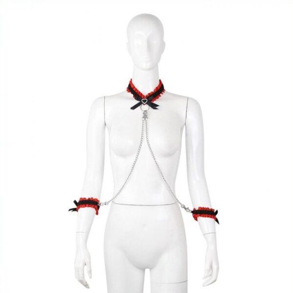 Collar Romance Kit Negro Rojo-KinkHarness (Fun Distri) EAN: 3662811105137 - Imagen 2