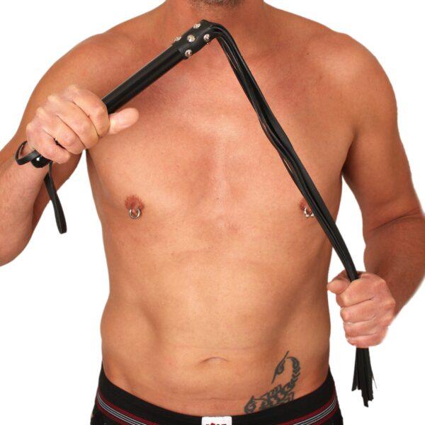 MANGO DE CUERO NEGRO - 78cm - MANGO DE MADERA-The Red (Fun Distri) EAN: 3701019811799 - Imagen 2