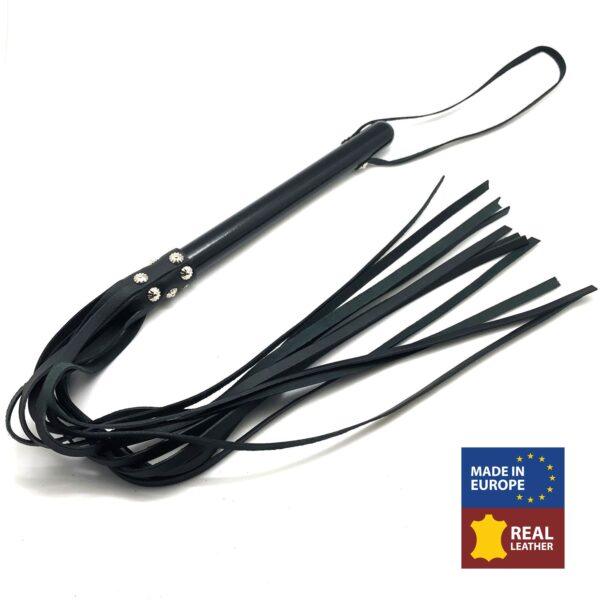 MANGO DE CUERO NEGRO - 78cm - MANGO DE MADERA-The Red (Fun Distri) EAN: 3701019811799