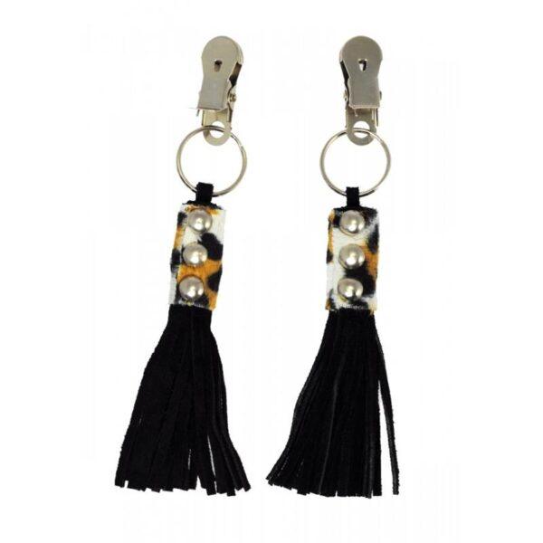 Pinzas de Cuero Estampado Leopardo y Flecos-BONDAGE PLAY (LoveCherry) EAN: 8718924232514