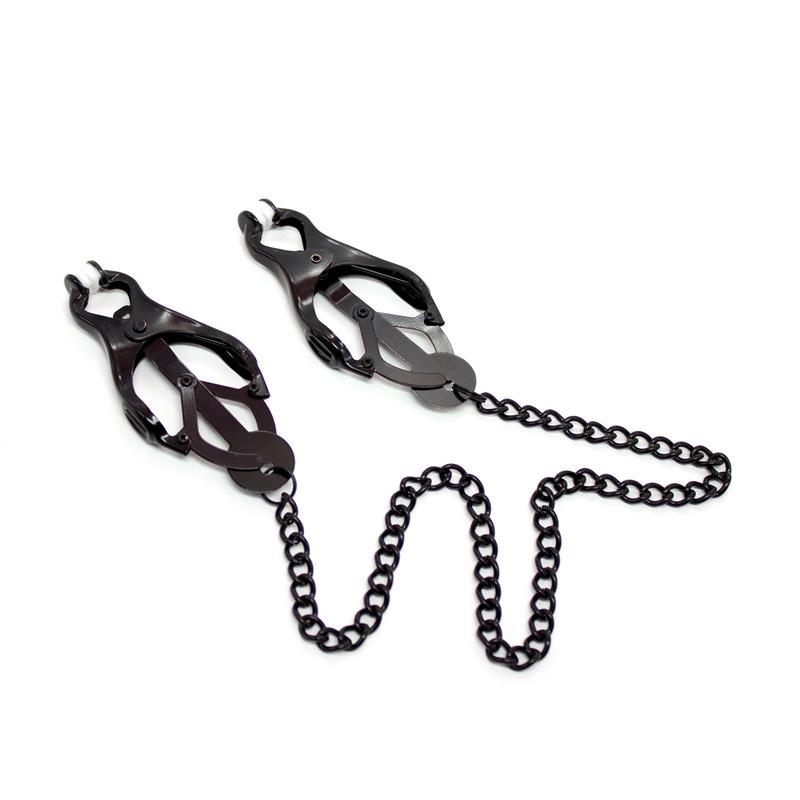Pinzas Japonesas para Pezones con Cadena Negro-LATETOBED BDSM LINE (LoveCherry) EAN: 8438378.0