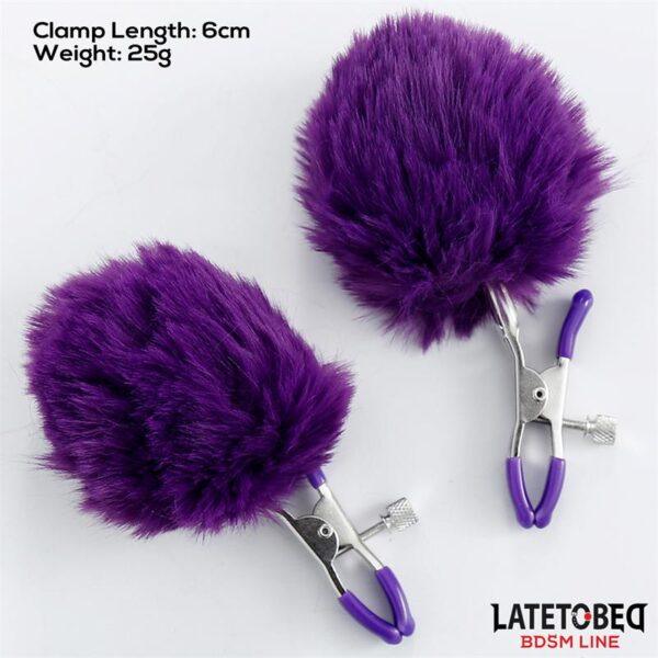 Pinzas para Pezones con Pelo Púrpura-LATETOBED BDSM LINE (LoveCherry) EAN: 8436615001125 - Imagen 5