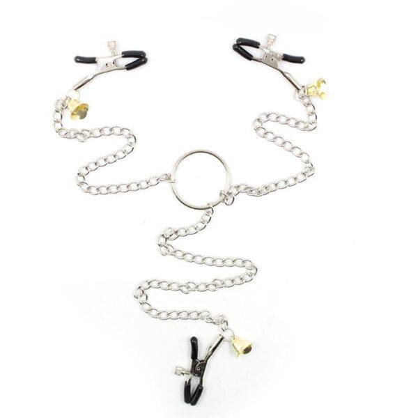 Pinzas para Pezones y Clitoris con Cadena Metal-LATETOBED BDSM LINE (LoveCherry) EAN: 8436583793886
