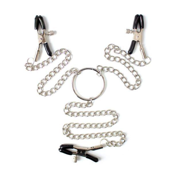 Pinzas para Pezones y Clítoris con Cadena Metal-LATETOBED BDSM LINE (LoveCherry) EAN: 8436583793350