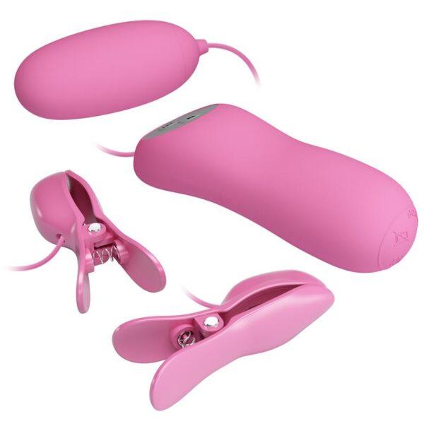 Pinzas para Pezones y Huevo Vibrador con Electro shock-PRETTYLOVE (LoveCherry) EAN: 6959532334142 - Imagen 2
