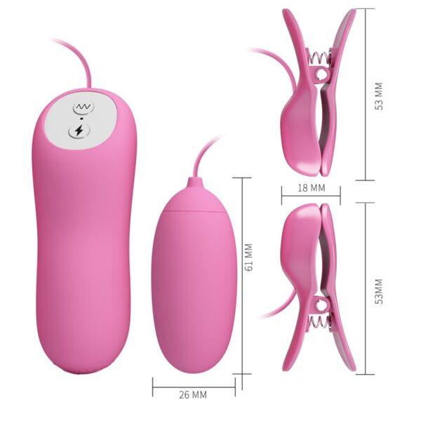 Pinzas para Pezones y Huevo Vibrador con Electro shock-PRETTYLOVE (LoveCherry) EAN: 6959532334142 - Imagen 5
