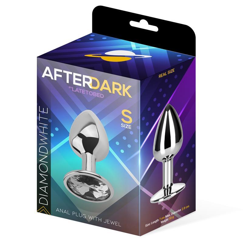 Plug Anal con Joya Color Blanco Diamante Talla S Aluminio-AFTERDARK (LoveCherry) EAN: 8436583792889 - Imagen 2