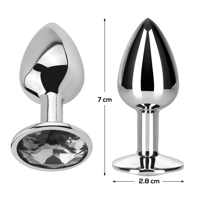 Plug Anal con Joya Color Blanco Diamante Talla S Aluminio-AFTERDARK (LoveCherry) EAN: 8436583792889 - Imagen 3