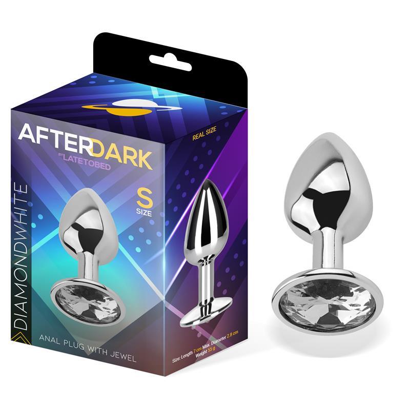 Plug Anal con Joya Color Blanco Diamante Talla S Aluminio-AFTERDARK (LoveCherry) EAN: 8436583792889