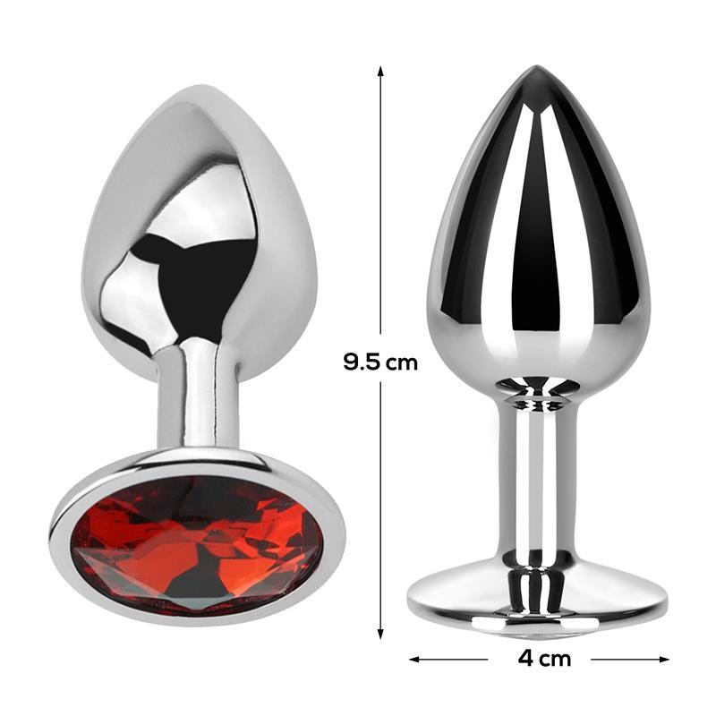 Plug Anal con Joya Rojo Rubí Talla L Aluminio-AFTERDARK (LoveCherry) EAN: 8436583792926 - Imagen 3